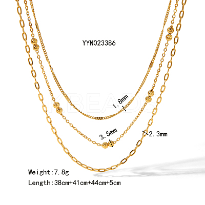 304 Stainless Steel Multi-Layer Necklace for Women WC3328-1