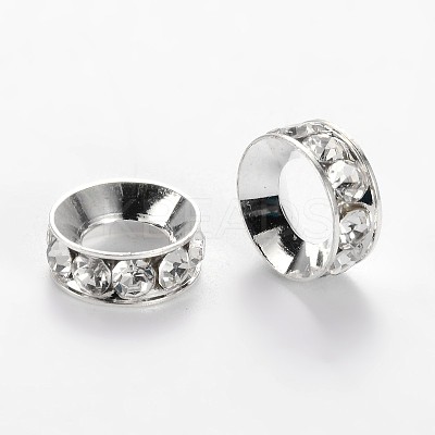Alloy Rhinestone Rondelle Space Beads ALRI-E134-02S-1