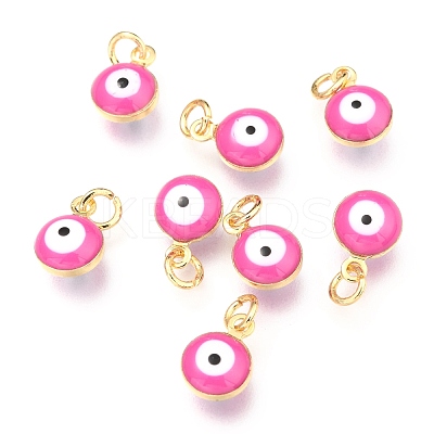 Brass Enamel Beads X-KK-B024-02G-B-1