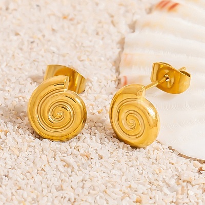 304 Stainless Steel Stud Earrings EJEW-C162-02C-G-1