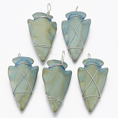 Electroplated Non-magnetic Synthetic Hematite Pendants G-T094-01C-1