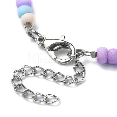 Glass Seed & Plastic Imitation Pearl Beaded Necklace NJEW-JN04377-1