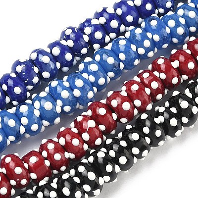 Spray Painted Opaque Glass Enamel Beads GLAA-G128-01-1