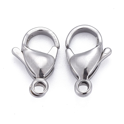 Tarnish Resistant 304 Stainless Steel Lobster Claw Clasps X-STAS-F182-01P-A-1