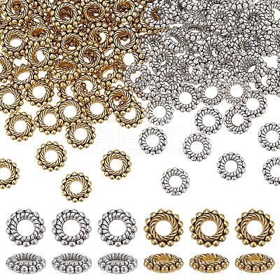 200Pcs 2 Styles Alloy Spacer Beads FIND-AR0005-45-1