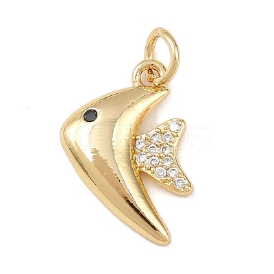 Brass Micro Pave Cubic Zirconia Pendants KK-H525-01B-G-1