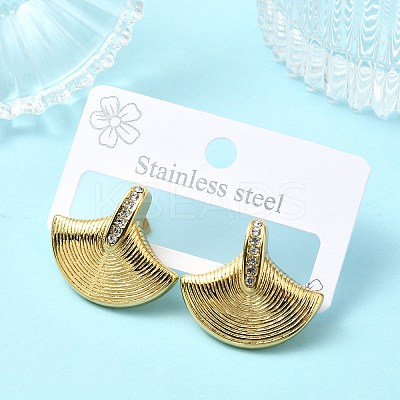 304 Stainless Steel Micro Pave Clear Cubic Zirconia Stud Earrings For Women EJEW-B112-02G-02-1