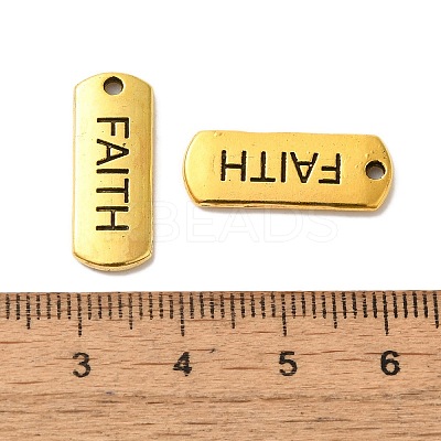 Tibetan Style Alloy Rectangle with Word Faith Pendants TIBEP-Q043-058AG-RS-1