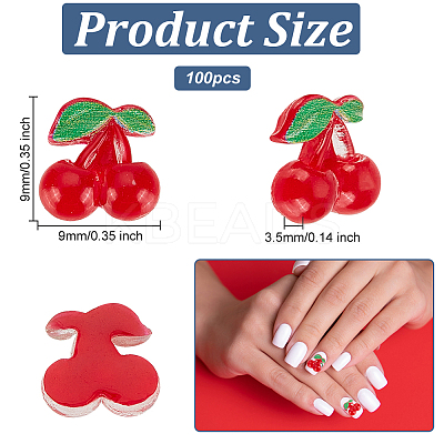 Cherry Resin Cabochons MRMJ-OC0003-22-1