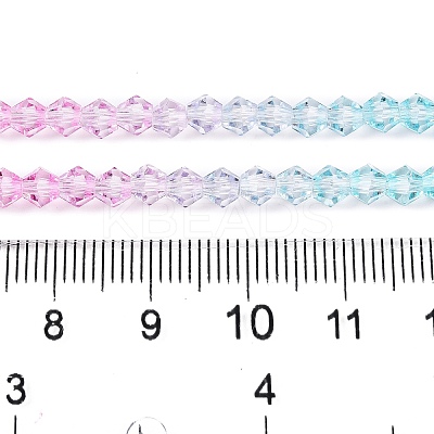 Gradient Color Baking Paint Glass Bead Strands DGLA-A039-T4mm-A05-1