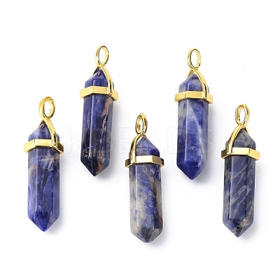 Natural Sodalite Pointed Pendants G-G025-01G-08-1