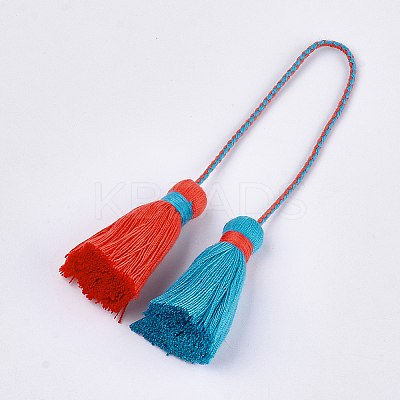 Polycotton(Polyester Cotton) Tassel Big Pendant Decorations X-FIND-S302-01S-1