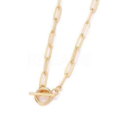 Brass Paperclip Chain Necklaces NJEW-JN03194-1