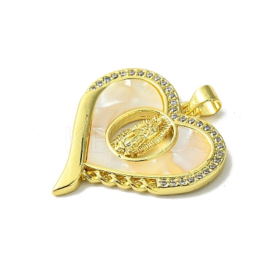 Real 18K Gold Plated Brass Micro Pave Cubic Zirconia Pendants KK-H472-14G-06-1