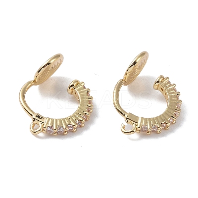 Brass with Cubic Zirconia Cuff Earring Findings LS-KK-B087-14G-1