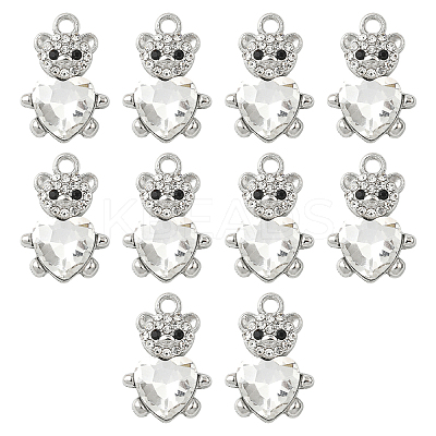 10Pcs Alloy Glass Pendants GLAA-YW0005-41P-01-1
