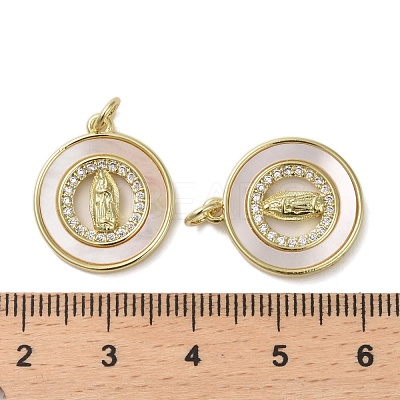 Brass Micro Pave Clear Cubic Zirconia Pendants KK-H466-06G-1