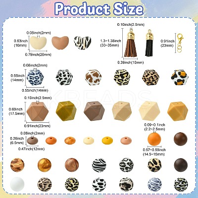 DIY Leopard Print Beadable Pen Beads Kits DIY-CJ0002-65-1