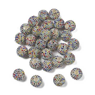 Sparkle Glass Rhinestone Round Beads OACR-S048-01E-1