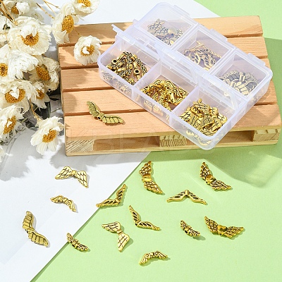 60Pcs 6 Style Tibetan Style Alloy Beads FIND-YW0001-50-1