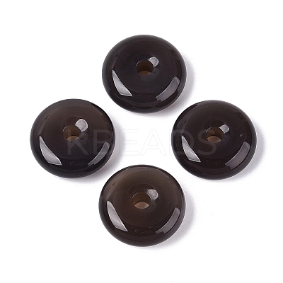 Natural Grey Agate Pendants G-Q601-30B-02-1