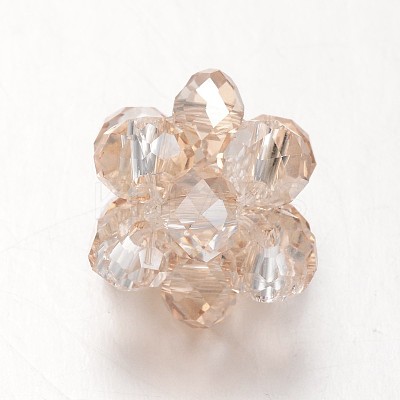 Electroplated Glass Woven Beads EGLA-JF-6MM-1