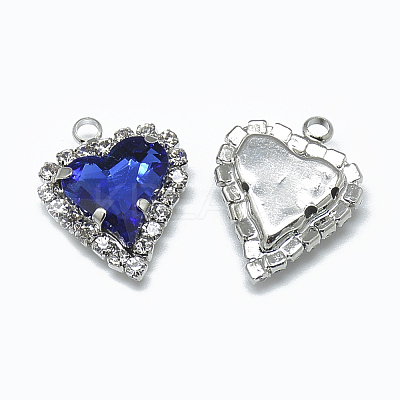 Glass Rhinestone Pendants RGLA-T128-12x13-15P-1