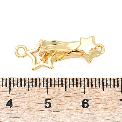 Brass Micro Pave Clear Cubic Zirconia Interlocking Clasps KK-U059-01G-1