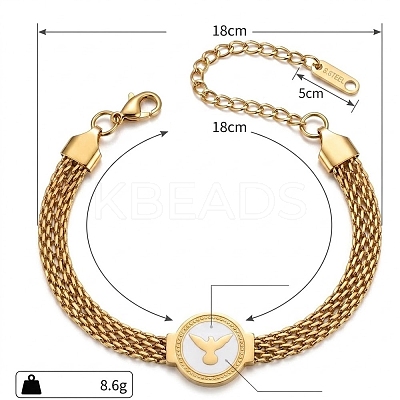 304 Stainless Steel & Resin Link 2-Strand Bracelets WGCD4B2-01-1