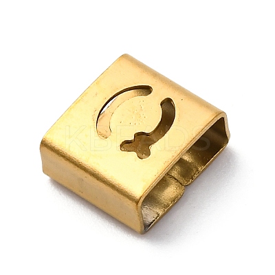 Ion Plating(IP) 304 Stainless Steel Square Slide Charms STAS-L132-06Q-G-1