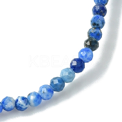 2mm Natural Lapis Lazuli Faceted Round Beaded Stretch Bracelets for Women BJEW-JB10843-02-1