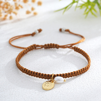 Brass & Imitation Pearl Charm Bracelets PJ9657-6-1