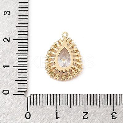 Brass Micro Pave Cubic Zirconia Pendants KK-E791-02G-1
