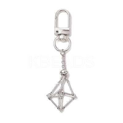 Brass Macrame Chain Pouch Round Shell Pearl Holder Pendant Decorations HJEW-JM02048-02-1