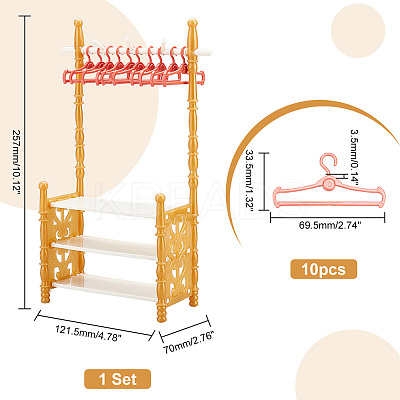 Random Color Plastic Doll Clothes Shoes Rack AJEW-WH0332-35C-1