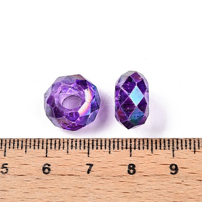 Baking Paint Transparent Glass European Beads GPDL-N005-C14mm-A05-1