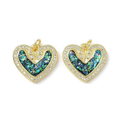 Brass Micro Pave Cubic Zirconia Pendants KK-A197-07G-1