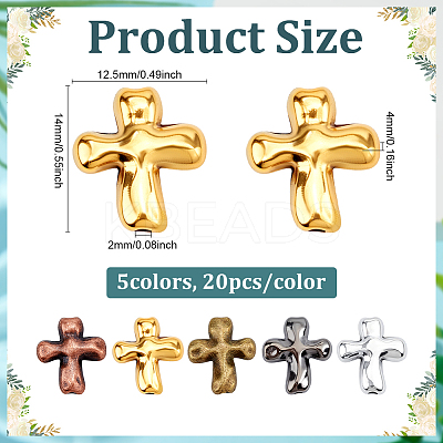 100Pcs 5 Colors Tibetan Style Alloy Beads FIND-ME0002-05-1