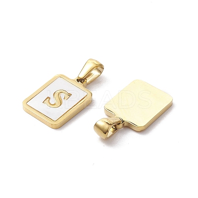 Ion Plating(IP) 304 Stainless Steel Pave Shell Pendants X-STAS-G327-01G-S-1