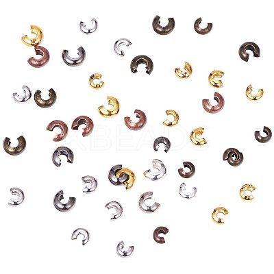 Brass Crimp Beads Covers KK-PH0036-09-1