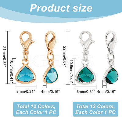 2 Sets 2 Colors Triangle Glass Pendant Decorations FIND-PH0010-11-1