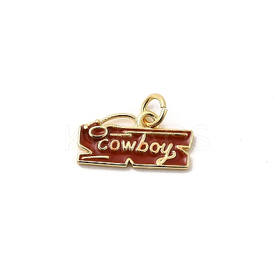 West Cowboy Brass Enamel Pendants KK-A268-04B-G-1