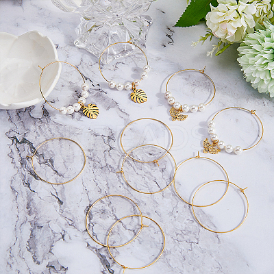40Pcs Brass Hoop Earrings Findings KK-DC0001-11-1