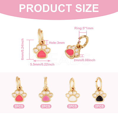 8Pcs 4 Colors Real 18K Gold Plated Brass Enamel Charms KK-TA0001-74-1