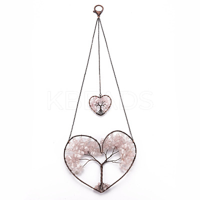 Natural Rose Quartz Big Pendants G-T133-R07A-1