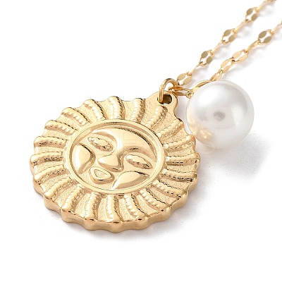 Golden 304 Stainless Steel Pendant Necklace SA1727-2-1