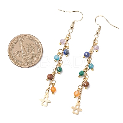 Natural Gemstone Dangle Earrings EJEW-JE06668-02-1