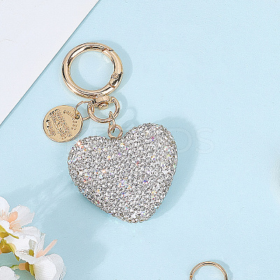 2Pcs 2 Styles PU Leather and Alloy Rhinestone Braided Keychain & Pendant Decorations KEYC-CN0001-11D-1