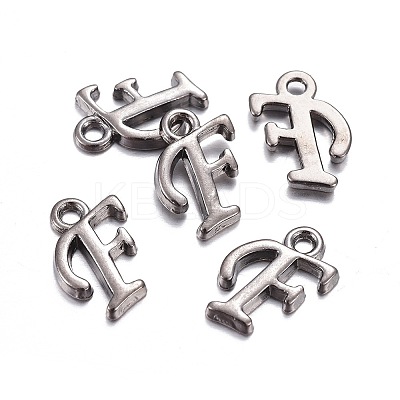 Gunmetal Plated Alloy Letter Pendants LS-PALLOY-P097-03-F-1