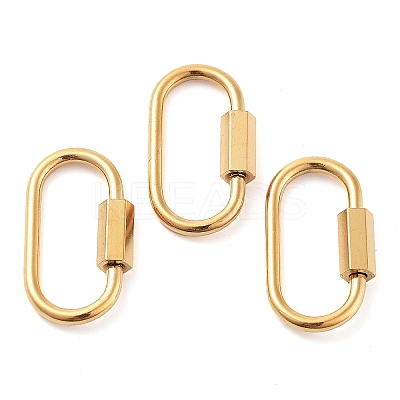 PVD Vacuum Plating 304 Stainless Steel Screw Carabiner Lock Charms STAS-H107-04C-G-1